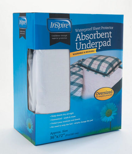 Inspire Reusable Absorbent Underpad Oversize 36 x 72