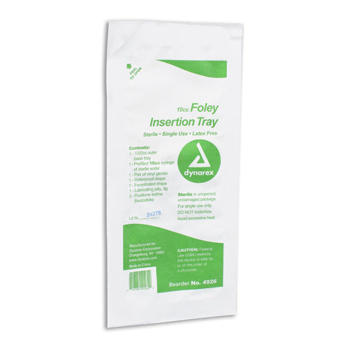 Foley Insertion Tray w/10cc Prefilled Syr Sterile 20/cs