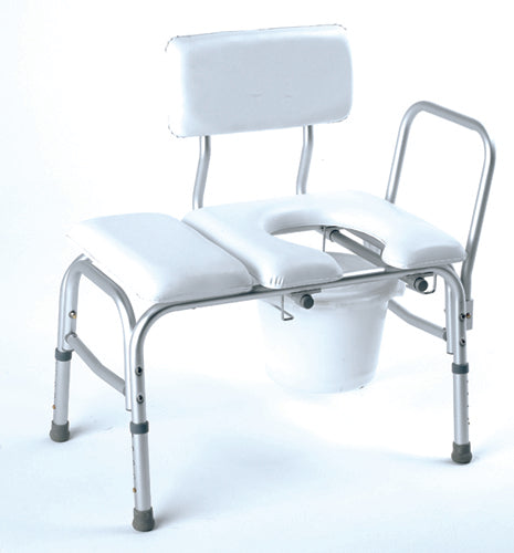 Bathtub Transfer Bench Vinyl Padded w/ Cut-out & Pail